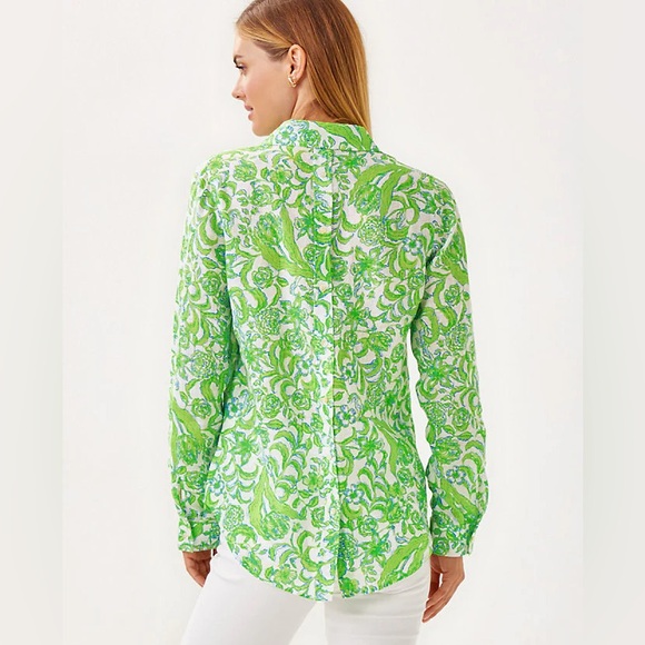 NWT LILLY PULITZER Lynd Tunic - Resort White Lil Daffodil Hill - Picture 2 of 4